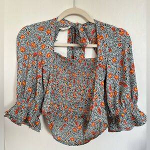 Floral Synched Crop Top